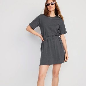 NWT OLD NAVY Waist-Defined Slub-Knit Mini Dress Color: Panther